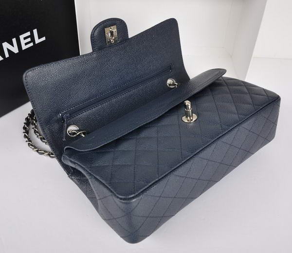 Chanel A1112 2.55 Series Flap Bag Original Cannage Leather Blue