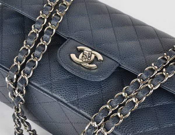 Chanel A1112 2.55 Series Flap Bag Original Cannage Leather Blue