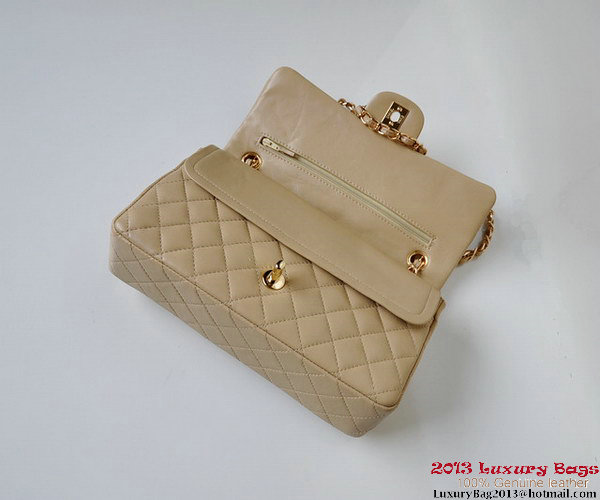 Chanel A01112 Classic Flap Bag Apricot Sheepskin Gold