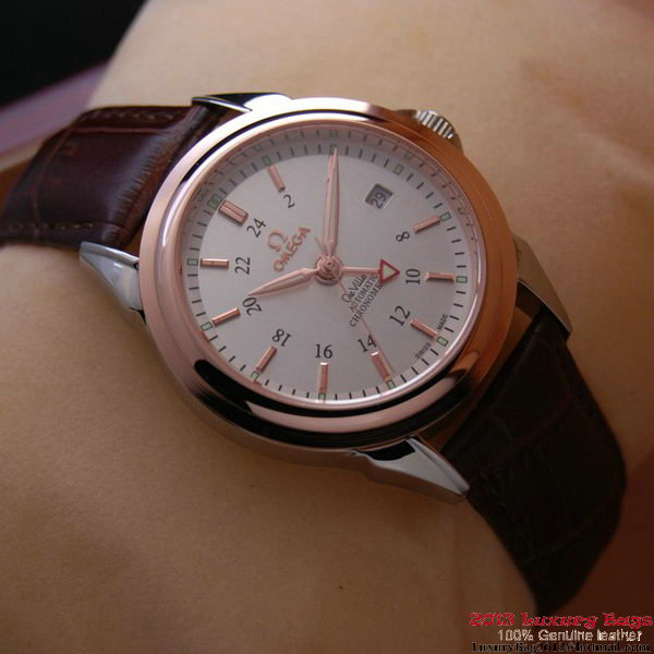 OMEGA DE VILLE Automatic Chronometer Red Gold on Brown Leather Strap OM77210