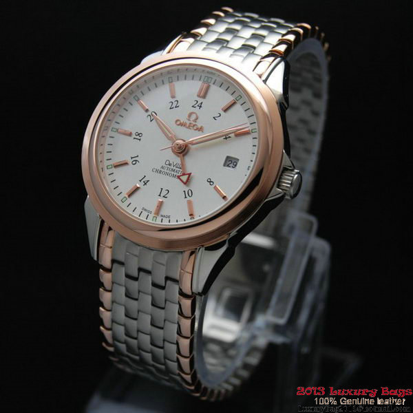 OMEGA DE VILLE Automatic Chronometer Red Gold on Steel Strap OM77214