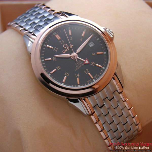 OMEGA DE VILLE Automatic Chronometer Red Gold on Steel Strap OM77215