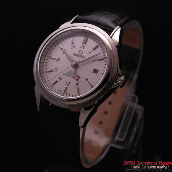 OMEGA DE VILLE Automatic Chronometer Steel on Black Leather Strap OM77202