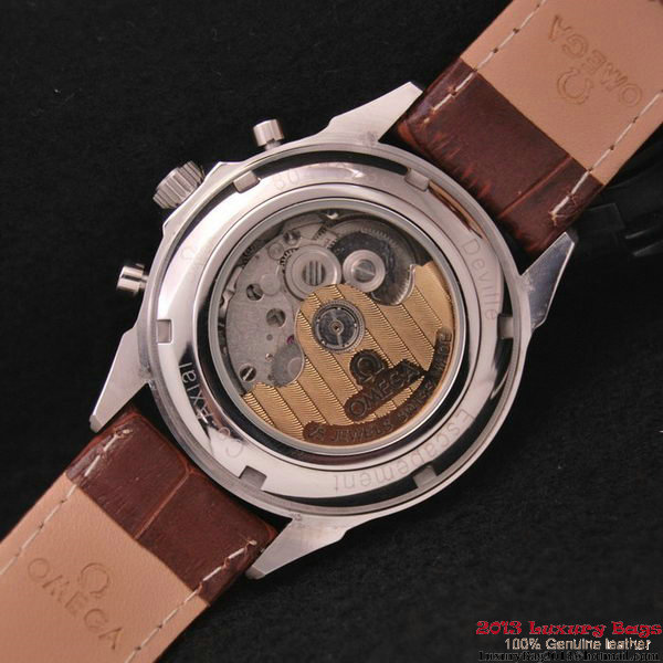 OMEGA DE VILLE CO-AXIAL CHRONOSCOPE Steel on Brown Leather Strap OM77408