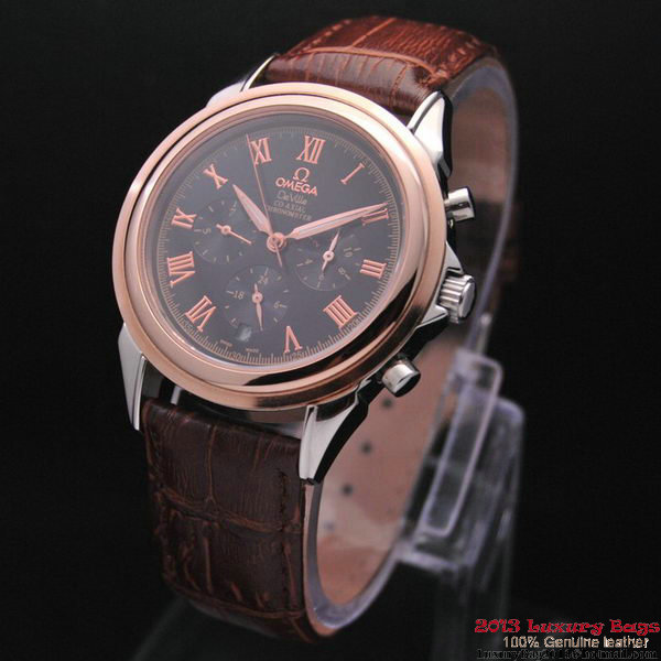 OMEGA DE VILLE CO-AXIAL Chronometer Red Gold on Brown Leather Strap OM77505