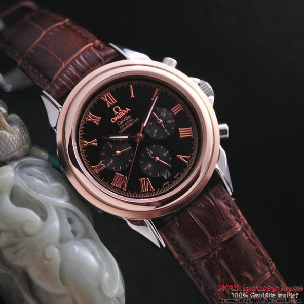 OMEGA DE VILLE CO-AXIAL Chronometer Red Gold on Brown Leather Strap OM77505