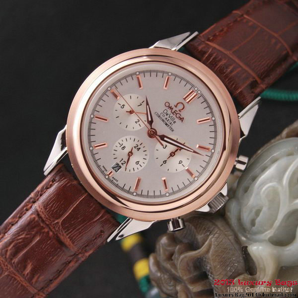 OMEGA DE VILLE CO-AXIAL Chronometer Red Gold on Brown Leather Strap OM77507