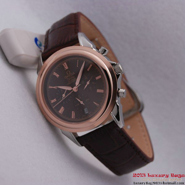 OMEGA DE VILLE CO-AXIAL Chronometer Red Gold on Brown Leather Strap OM77509