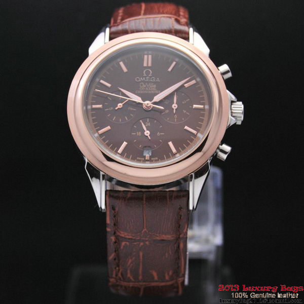 OMEGA DE VILLE CO-AXIAL Chronometer Red Gold on Brown Leather Strap OM77509