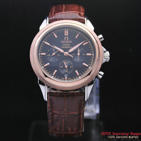 OMEGA DE VILLE CO-AXIAL Chronometer Red Gold on Brown Leather Strap OM77511