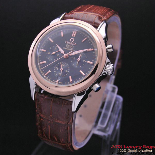 OMEGA DE VILLE CO-AXIAL Chronometer Red Gold on Brown Leather Strap OM77511