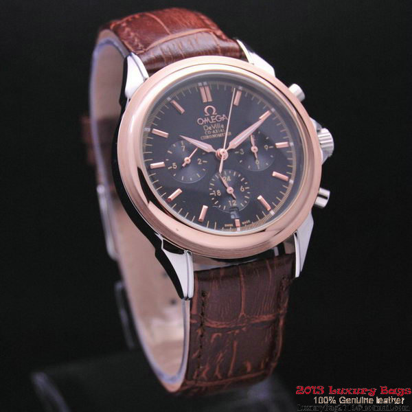 OMEGA DE VILLE CO-AXIAL Chronometer Red Gold on Brown Leather Strap OM77511