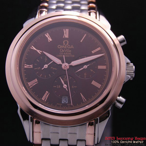 OMEGA DE VILLE CO-AXIAL Chronometer Red Gold on Steel Strap OM77518