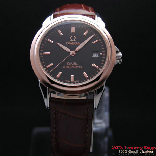 OMEGA DE VILLE Chronometer Red Gold on Brown Leather Strap OM77315