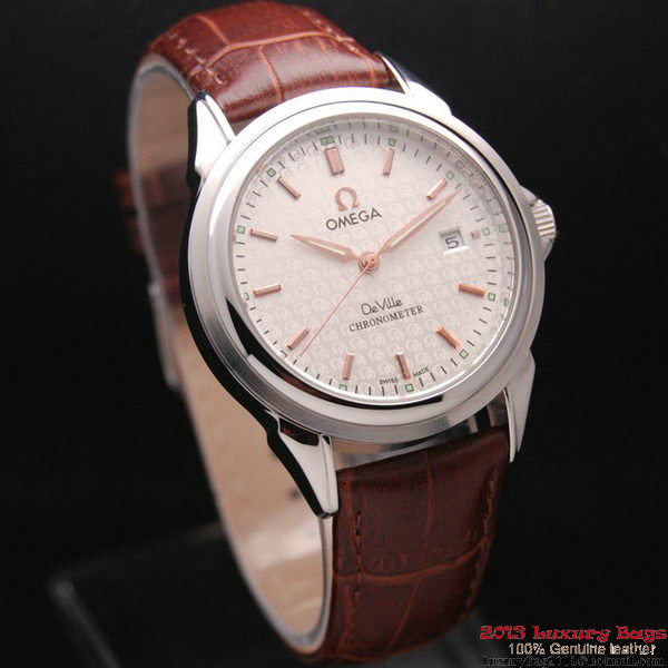 OMEGA DE VILLE Chronometer Steel on Brown Strap OM77301