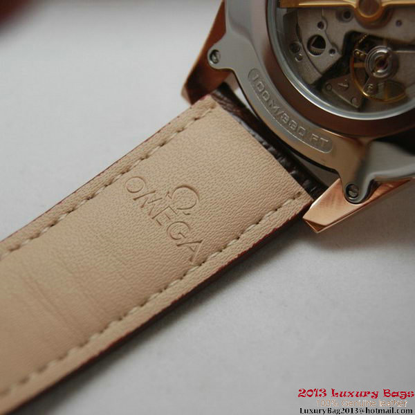 OMEGA DE VILLE HOUR VISION ANNUAL CALENDAR Red Gold on Brown Leather Strap OM77121