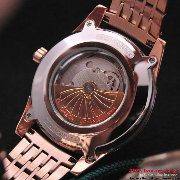 OMEGA DE VILLE HOUR VISION ANNUAL CALENDAR Red Gold on Red Gold Strap OM77128