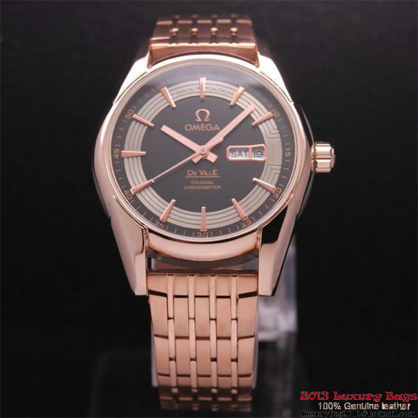 OMEGA DE VILLE HOUR VISION ANNUAL CALENDAR Red Gold on Red Gold Strap OM77130