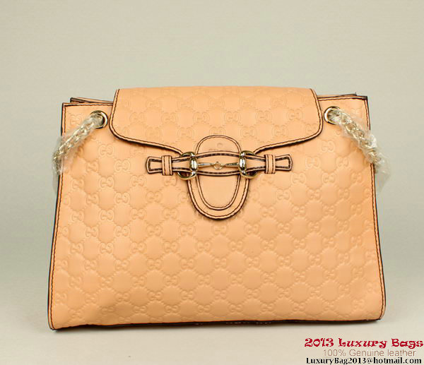 Gucci Emily Guccissima Leather Chain Shoulder Bag 295403 Pink