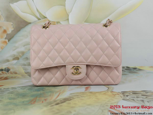 Chanel 2.55 Series Classic Flap Bag Original Cannage Patterns Leather Pink