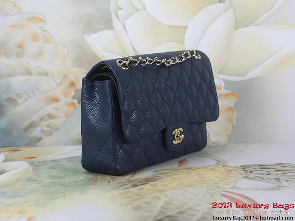 Chanel 2.55 Classic Flap Bag RoyalBlue Original Cannage Patterns Leather Gold