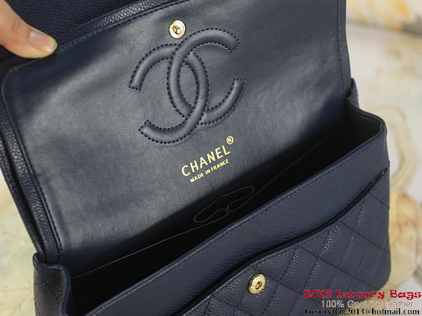 Chanel 2.55 Classic Flap Bag RoyalBlue Original Cannage Patterns Leather Gold