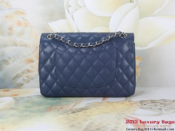 Chanel 2.55 Classic Flap Bag RoyalBlue Original Cannage Patterns Leather Silver