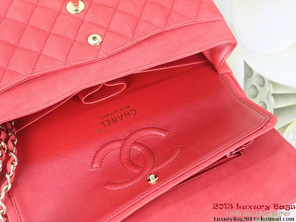 Chanel 2.55 Series Flap Bag Red Original Nubuck Leather A1112 Gold