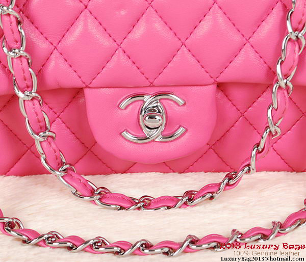 Chanel 2.55 Series Bag Rose Sheepskin Leather 1112 Silver