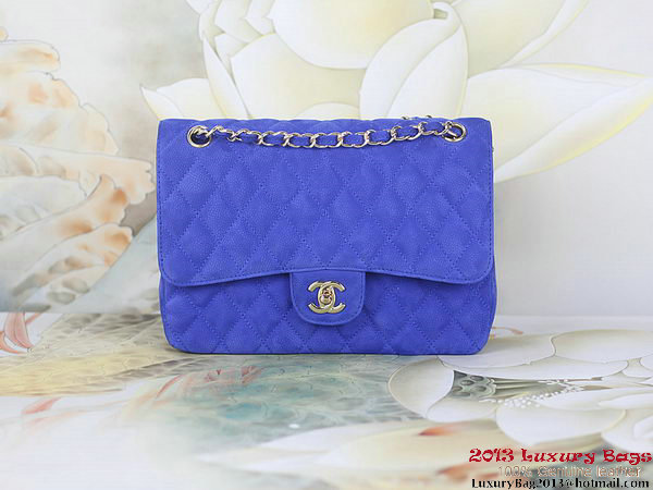 Chanel 2.55 Series Flap Bag Blue Original Nubuck Leather A1112 Gold