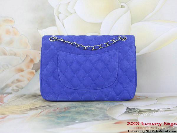 Chanel 2.55 Series Flap Bag Blue Original Nubuck Leather A1112 Silver