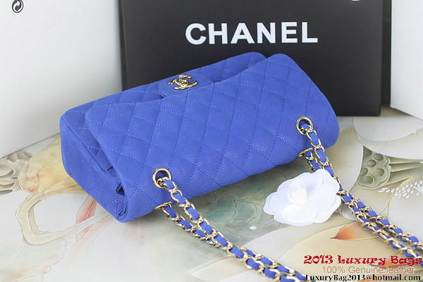 Chanel 2.55 Series A01112 Blue Original Leather Classic Flap Bag Gold