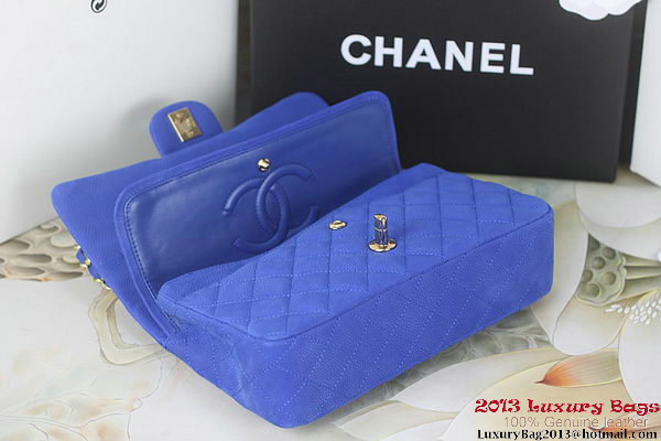 Chanel 2.55 Series A01112 Blue Original Leather Classic Flap Bag Gold