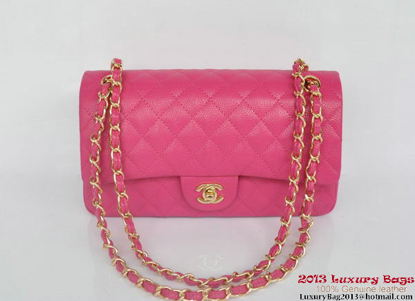 Chanel 2.55 Series Classic Flap Bag 1112 Rose Cannage Pattern Gold