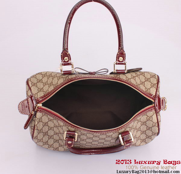 Gucci Joy Supreme Dog Canvas Boston Bag 189895 Wine