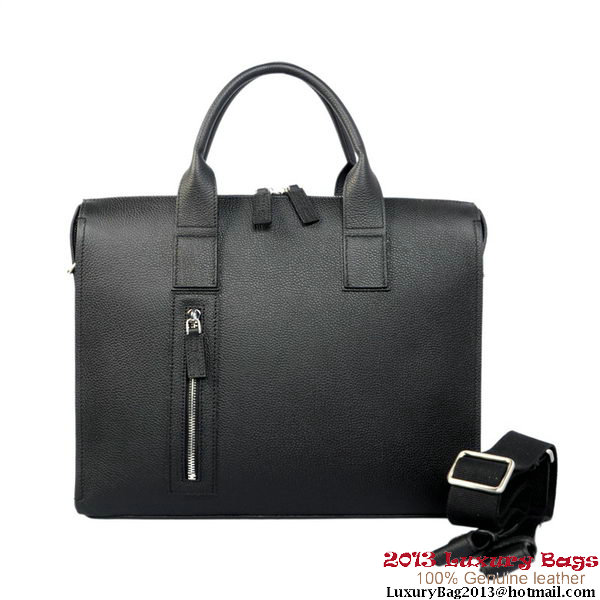 Hermes Mens Briefcase Calf Leather H1289A Black