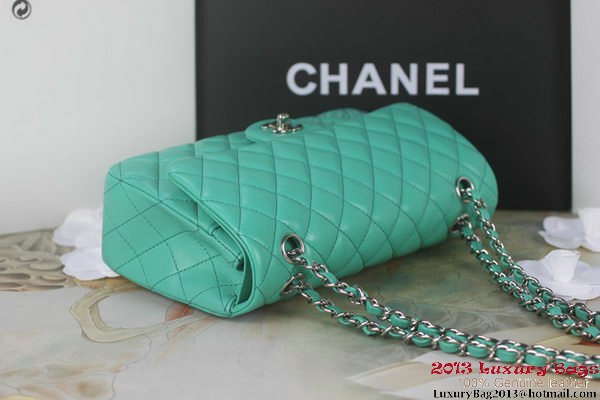 Chanel 2.55 Series A1112 Green Original Leather Classic Flap Bag Silver