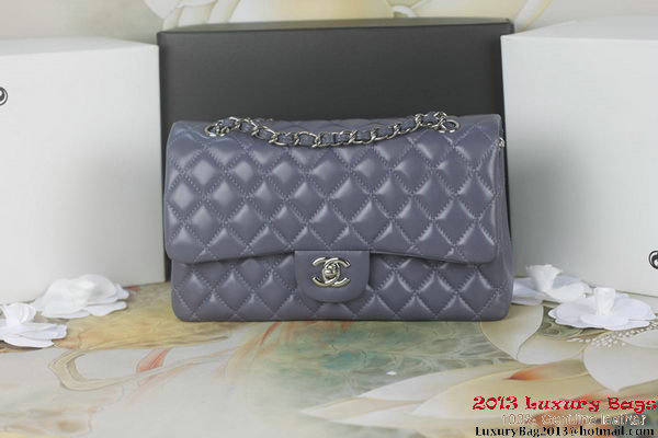 Chanel 2.55 Series A1112 Purple Original Leather Classic Flap Bag Silver