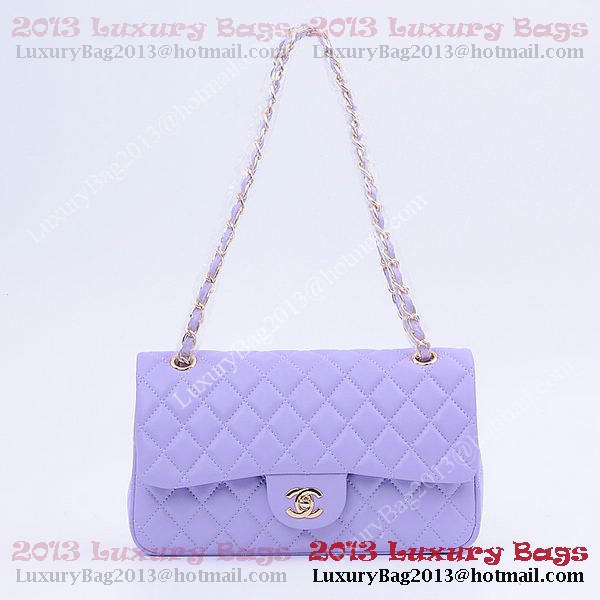 Chanel 2.55 Series Classic Flap Bag 1112 Purple Sheepskin Gold