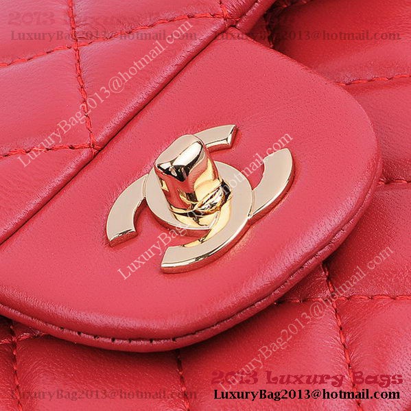 Chanel 2.55 Series Classic Flap Bag 1112 Red Sheepskin Gold