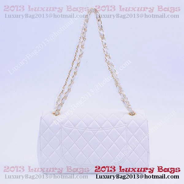 Chanel 2.55 Series Classic Flap Bag 1112 White Sheepskin Gold