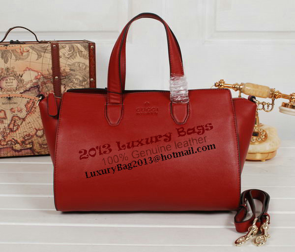 Gucci Glace Calf Leather Tote Bag 331868 Red