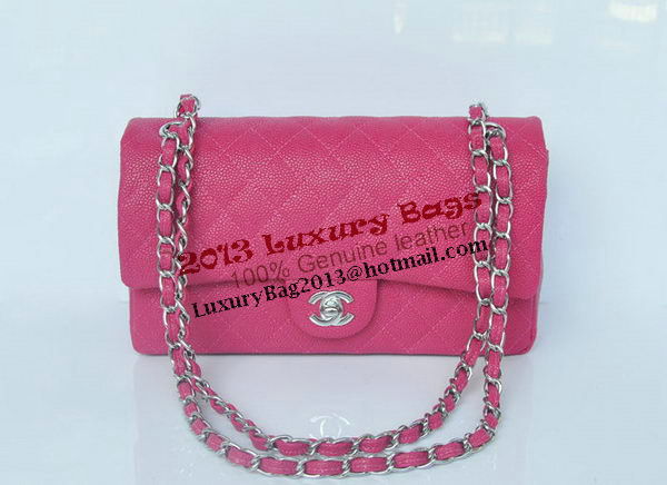 Chanel 2.55 Series Classic Flap Bag 1112 Rose Cannage Pattern Silver