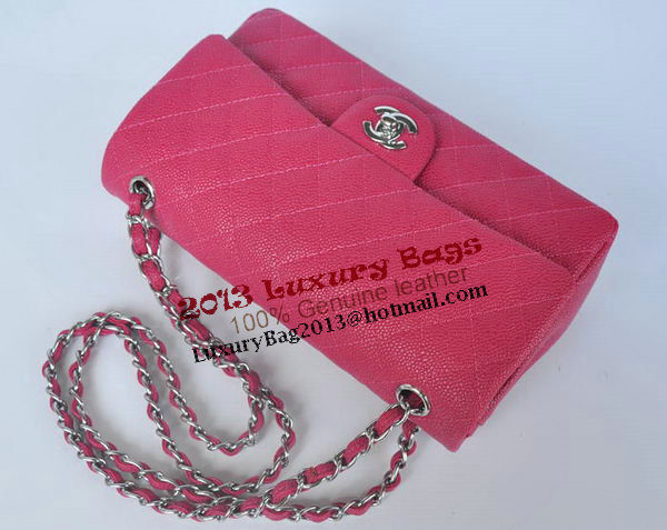 Chanel 2.55 Series Classic Flap Bag 1112 Rose Cannage Pattern Silver