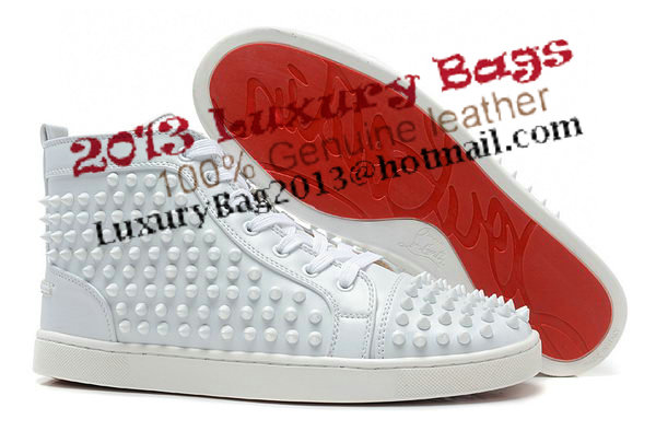 Christian Louboutin Louis Spikes Mens Flap CL736 White