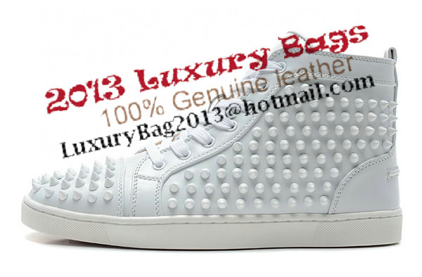 Christian Louboutin Louis Spikes Mens Flap CL736 White