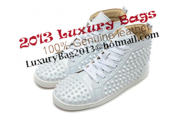 Christian Louboutin Louis Spikes Mens Flap CL736 White