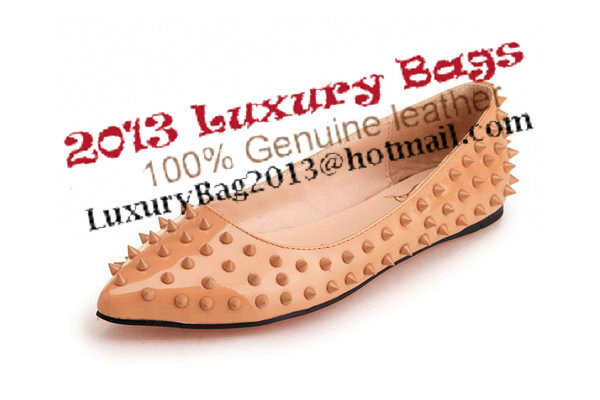 Christian Louboutin Patent Leather Flats CL10301 Apricot