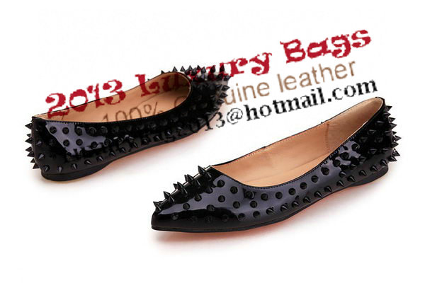 Christian Louboutin Patent Leather Flats CL10301 Black