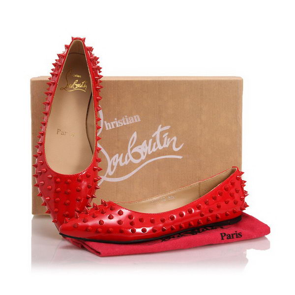 Christian Louboutin Patent Leather Flats CL10301 Red